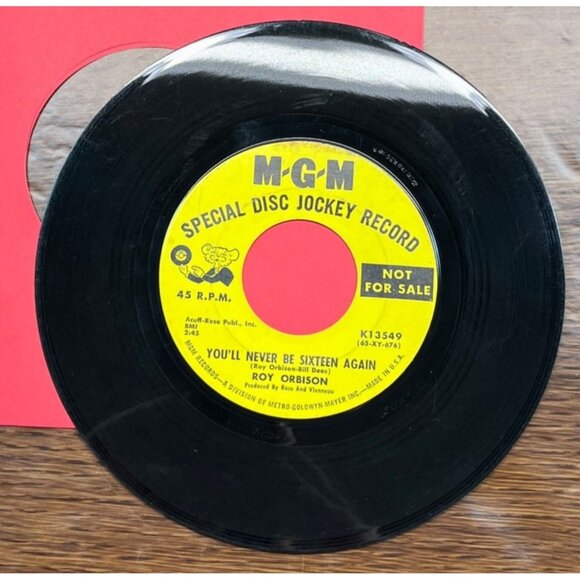 Roy Orbison Too Soon to Know / Youll Never Be Sixteen Again 45 Vinyl Rock Promo - Picture 6 of 6